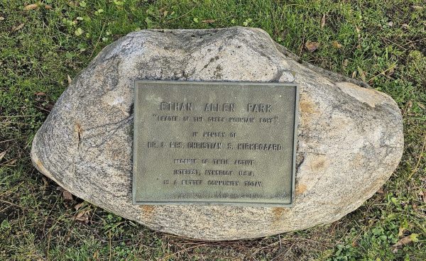 ETHAN ALLEN PARK REVOLUTIONARY WAR MEMORIAL PLAQUE