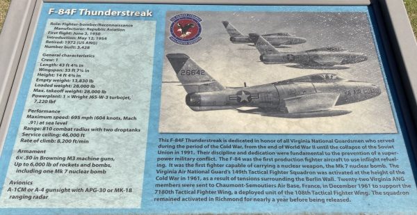F-84F THUNDERSTREAK WAR MEMORIAL PANEL