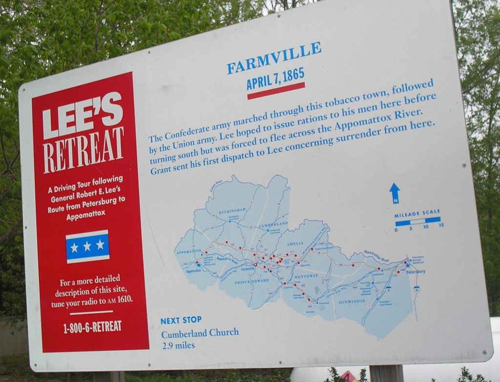 FARMVILLE LEE’S RETREAT WAR MEMORIAL PLAQUE