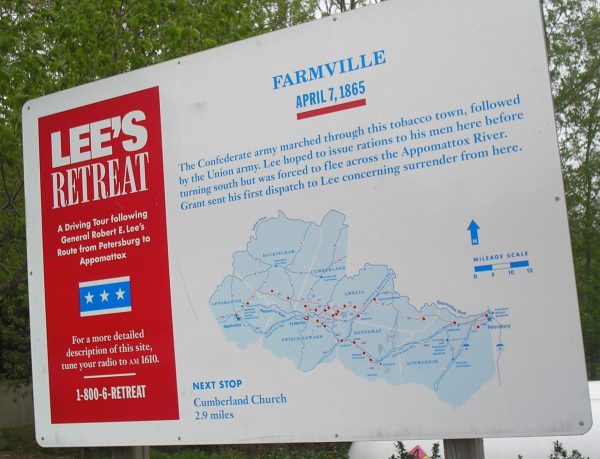 FARMVILLE LEE’S RETREAT WAR MEMORIAL PLAQUE