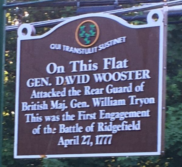 FIRST ENGAGEMENT OF THE BATTLE OF RIDGEFIELD MEMORIAL MARKER