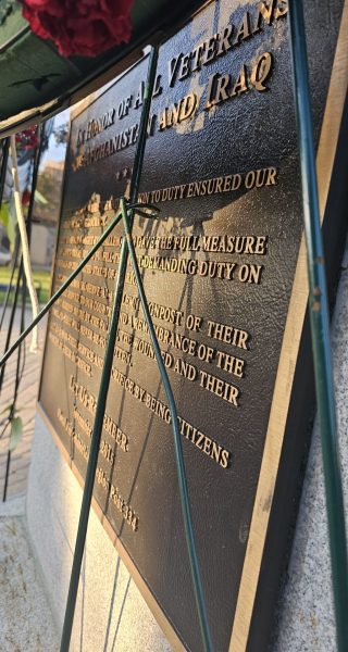 FLORAL PARK ALL VETERANS OF AFGHANISTAN AND IRAQ WAR MEMORIAL PLAQUE