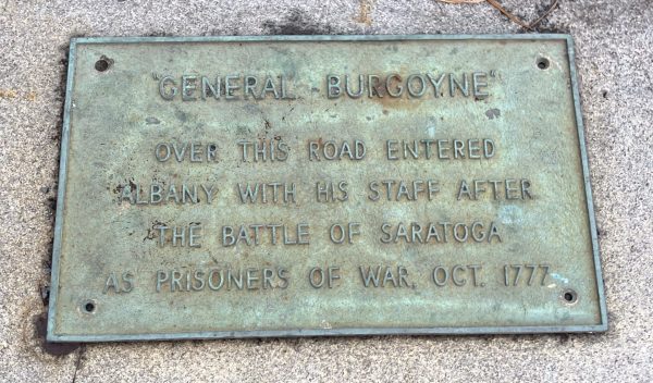 GENERAL BURGOYNE REVOLUTIONARY WAR MEMORIAL PLAQUE