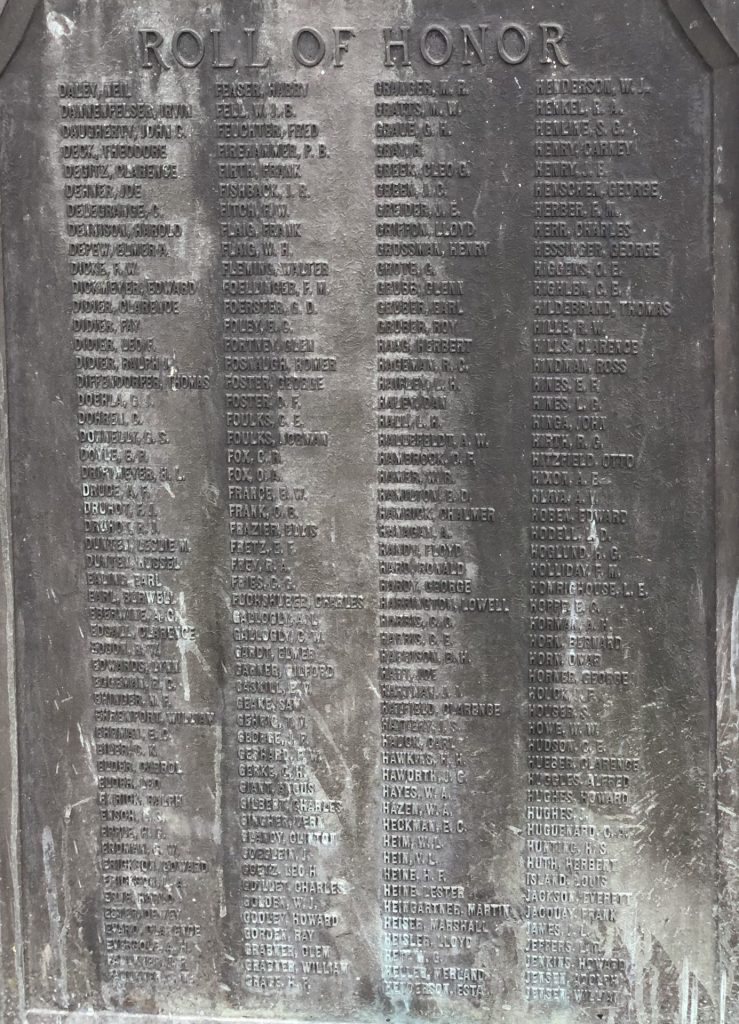 GENERAL ELECTRIC FORT WAYNE WORKS WORLD WAR ROLL OF HONOR MEMORIAL PLAQUE B