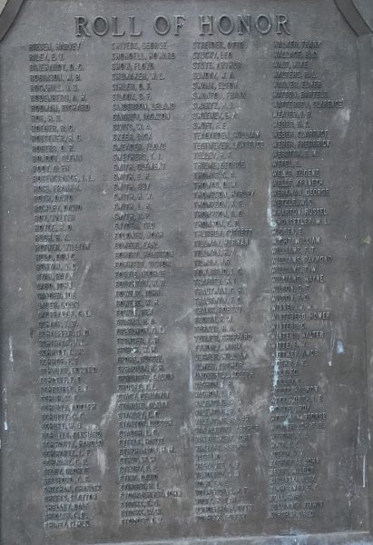 GENERAL ELECTRIC FORT WAYNE WORKS WORLD WAR ROLL OF HONOR MEMORIAL PLAQUE D