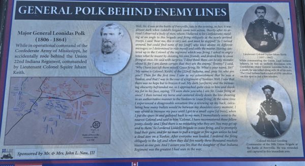 GENERAL POLK BEHIND ENEMY LINES WAR MEMORIAL PANEL