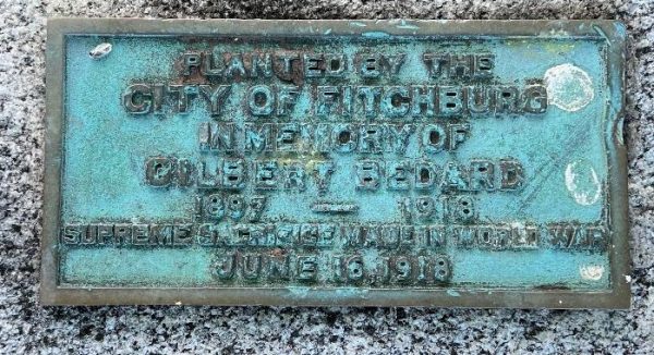 GILBERT BEDARD WAR MEMORIAL PLAQUE