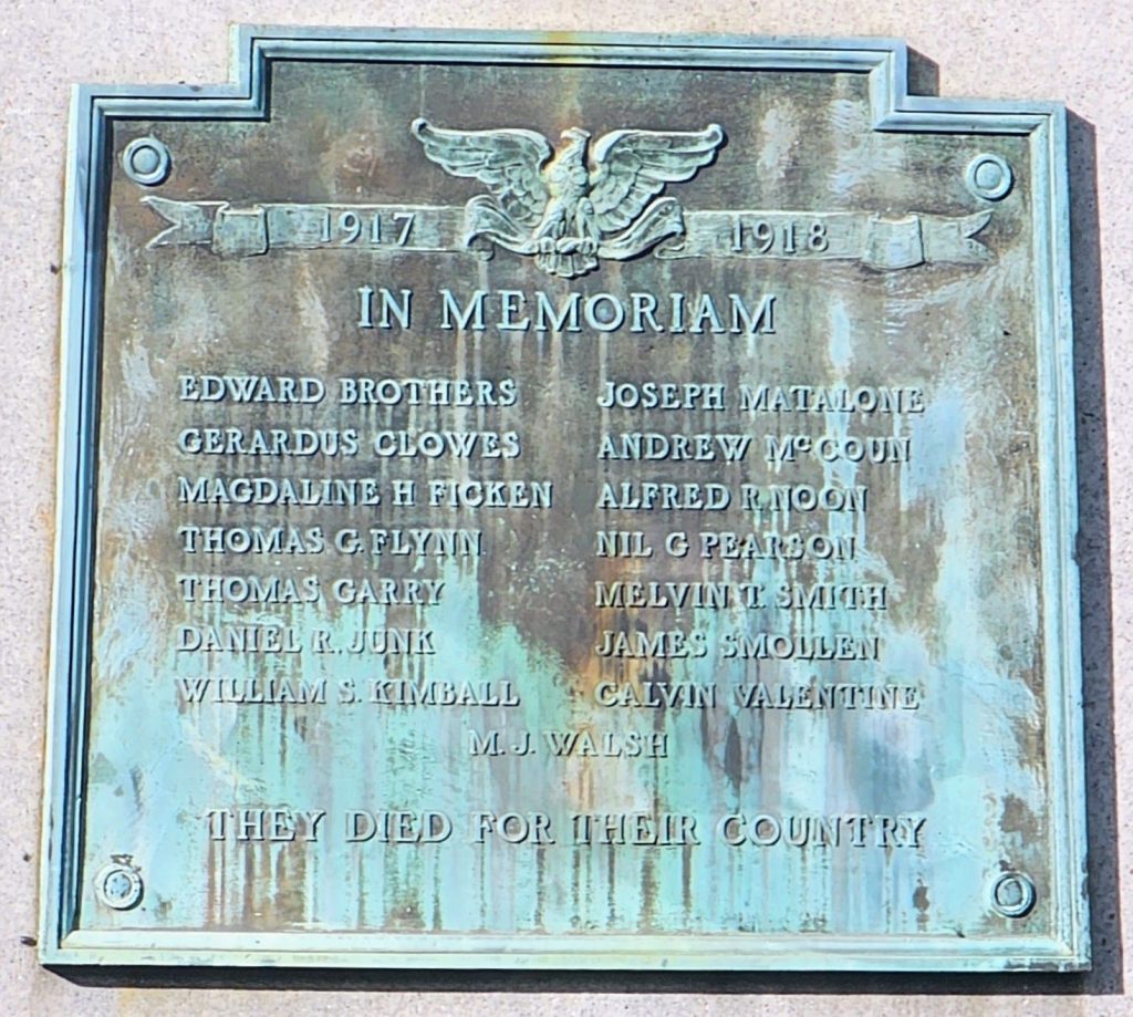 HEMPSTEAD WORLD WAR I MEMORIAL PLAQUE
