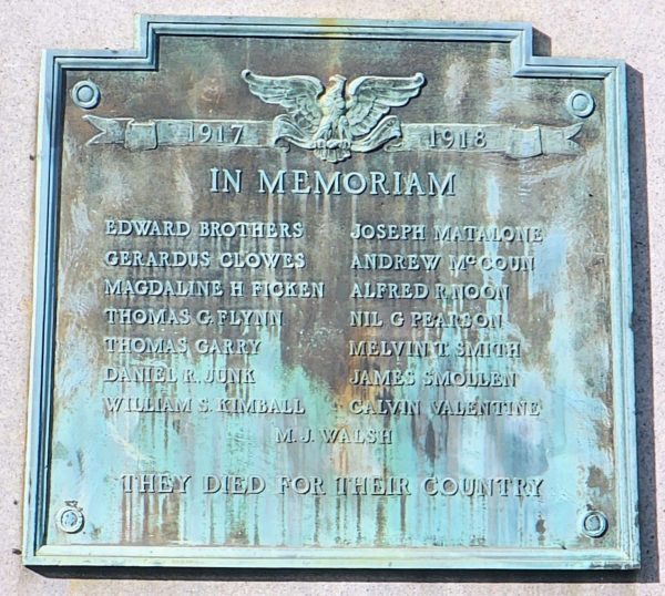 HEMPSTEAD WORLD WAR I MEMORIAL PLAQUE