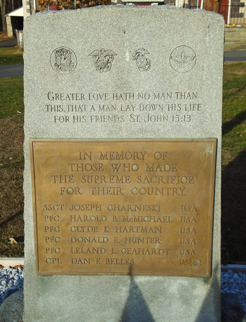 HUNLOCK CREEK SUPREME SACRIFICE WAR MEMORIAL