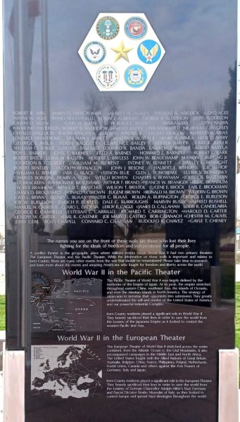 KERN COUNTY WORLD WAR II VETERANS MEMORIAL STONE A