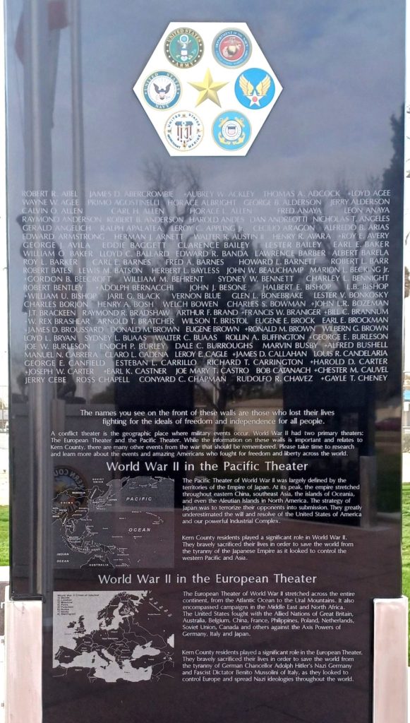 KERN COUNTY WORLD WAR II VETERANS MEMORIAL STONE A