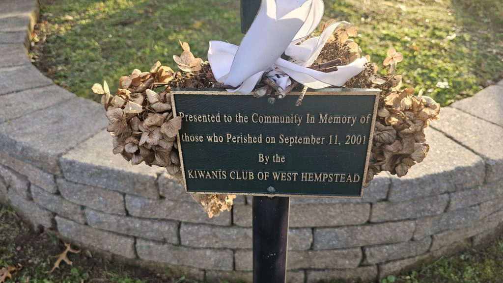 KIWANIS CLUB OF WEST HEMPSTEAD SEPTEMBER 11, 2001 MEMORIAL PLAQUE B