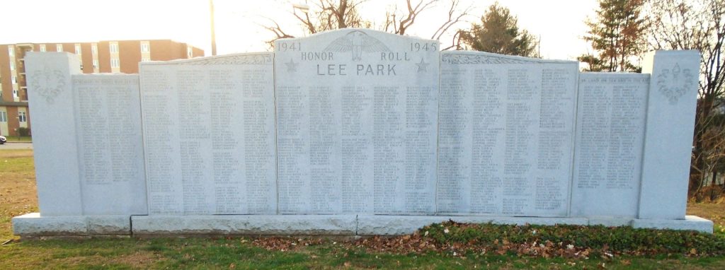 LEE PARK WORLD WAR II HONOR ROLL WAR MEMORIAL