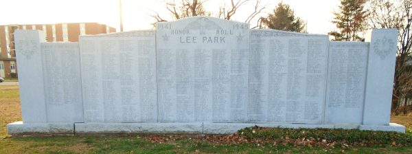 LEE PARK WORLD WAR II HONOR ROLL WAR MEMORIAL