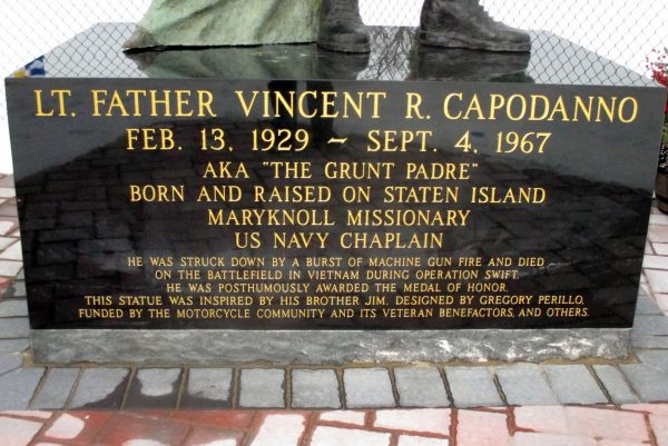 LT. FATHER VINCENT R. CAPODANNO MEDAL OF HONOR WAR MEMORIAL STONE