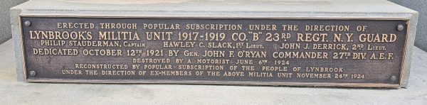 LYNBROOK AND VICINITY WORLD WAR SUPREME SACRIFICE MEMORIAL PLAQUE