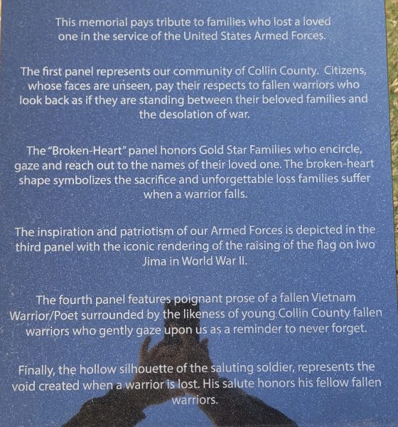 MCKINNEY GOLD STAR FAMILIES MEMORIAL MONUMENT STONE