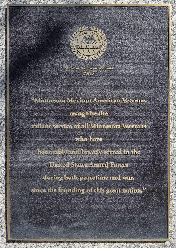 MINNESOTA MEXICAN AMERICAN VETERANS MEMORIAL PLAQUE