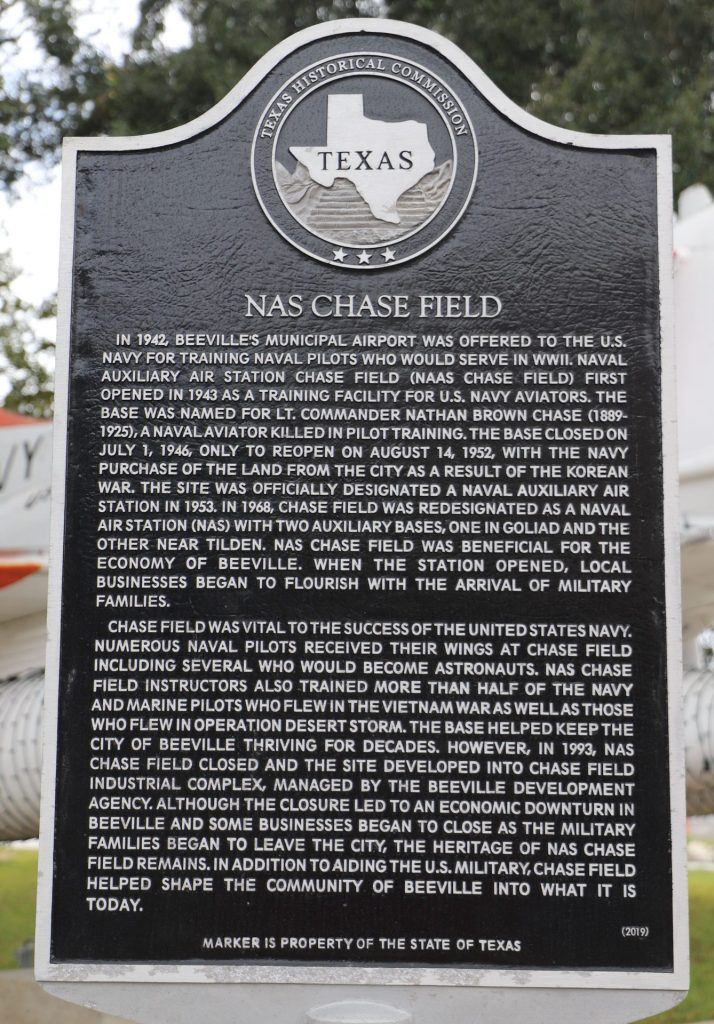 NAS CHASE FIELD WAR MEMORIAL MARKER