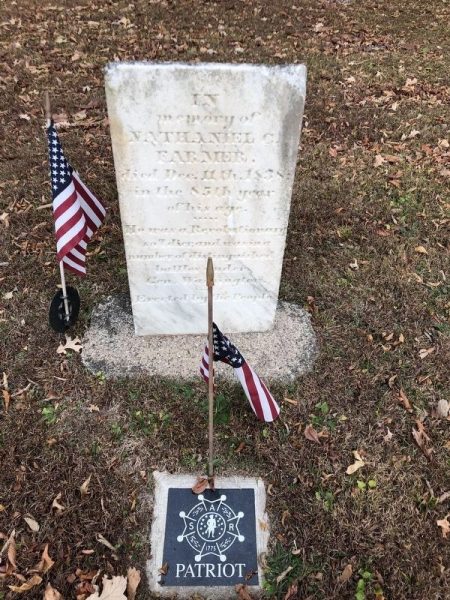 NATHANIEL FARMER REVOLUTIONARY WAR MEMORIAL CEMETERY STONE