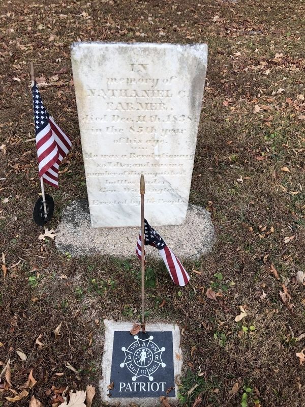 NATHANIEL FARMER REVOLUTIONARY WAR MEMORIAL CEMETERY STONE
