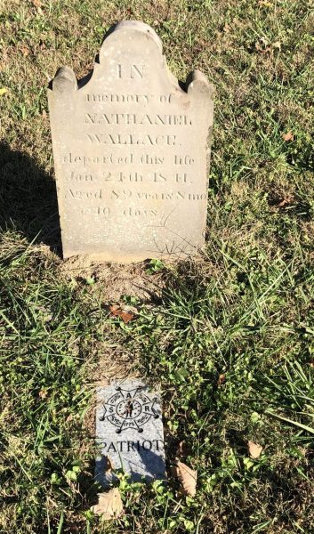 NATHANIEL WALLACE REVOLUTIONARY WAR MEMORIAL CEMETERY STONE