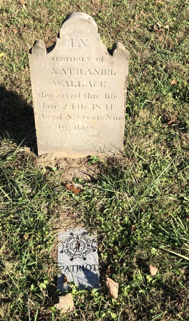 NATHANIEL WALLACE REVOLUTIONARY WAR MEMORIAL CEMETERY STONE
