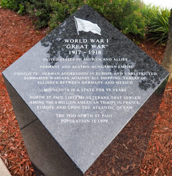 NORTH ST. PAUL WORLD WAR I “GREAT WAR” MEMORIAL