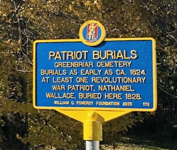 PATRIOT BURIALS GREENBRIAR CEMETERY REVOLUTIONARY WAR MEMORIAL MARKER