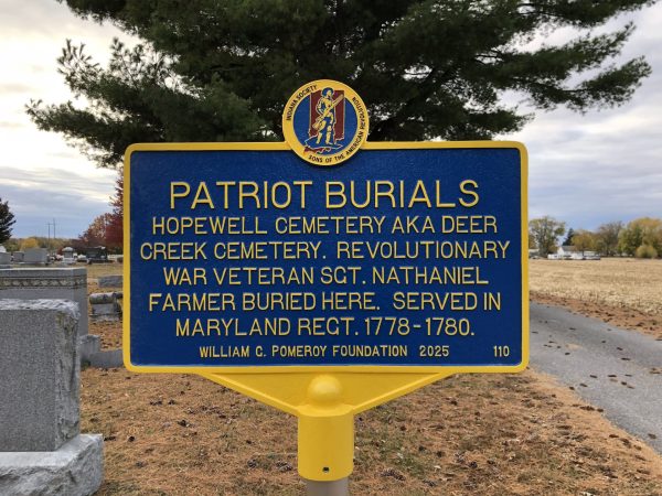 PATRIOT BURIALS HOPEWELL CEMETERY AKA DEER CREEK CEMETERY REVOLUTIONARY WAR MEMORIAL MARKER