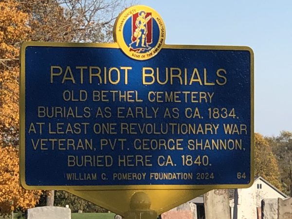 PATRIOT BURIALS OLD BETHEL CEMETERY REVOLUTIONARY WAR MEMORIAL MARKER
