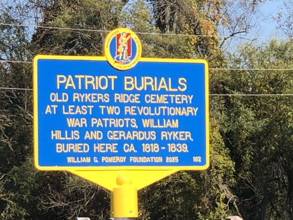 PATRIOT BURIALS OLD RYKERS CEMETERY REVOLUTIONARY WAR MEMORIAL MARKER