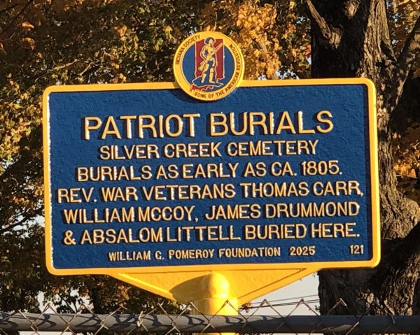 PATRIOT BURIALS SILVER CREEK CEMETERY REVOLUTIONARY WAR MEMORIAL MARKER