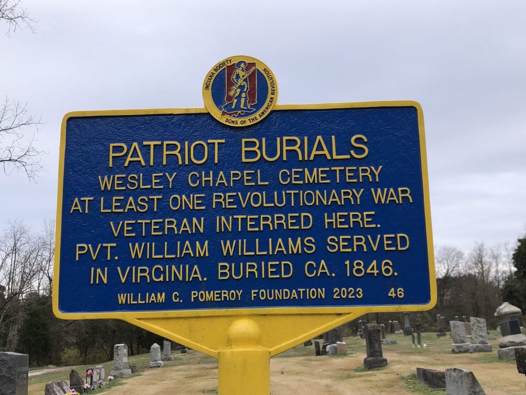 PATRIOT BURIALS WELEY CHAPEL CEMETERY REVOLUTIONARY WAR MEMORIAL MARKER