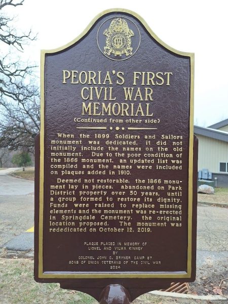 PEORIA’S FIRST CIVIL WAR MEMORIAL PLAQUE BACK