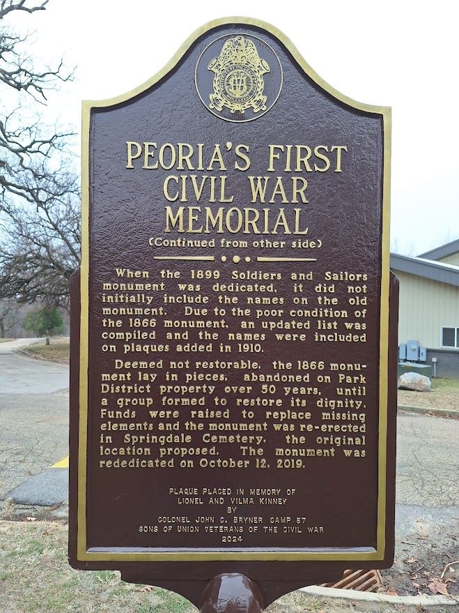 PEORIA’S FIRST CIVIL WAR MEMORIAL PLAQUE BACK
