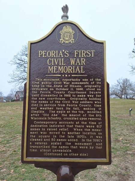 PEORIA’S FIRST CIVIL WAR MEMORIAL PLAQUE FRONT