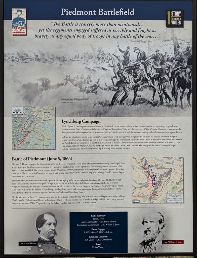 PIEDMONT BATTLEFIELD WAR MEMORIAL PANEL
