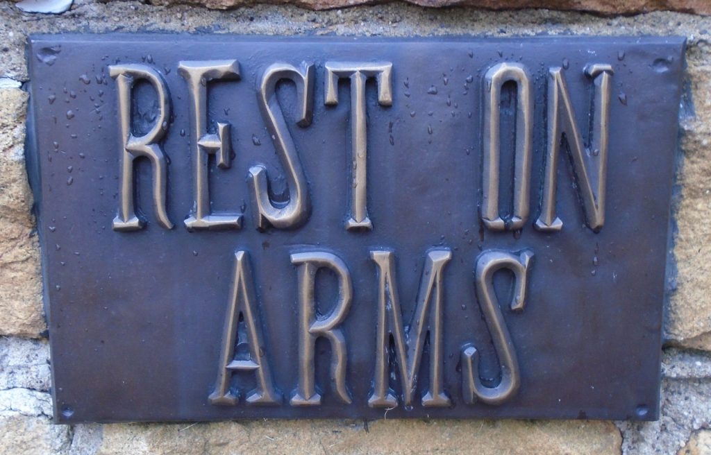 “REST ON ARMS” CIVIL WAR VETERANS MEMORIAL STONE A
