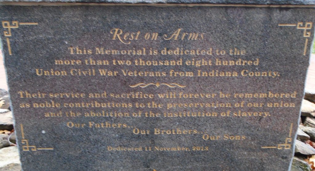 “REST ON ARMS” CIVIL WAR VETERANS MEMORIAL STONE B