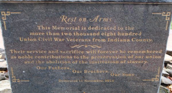 “REST ON ARMS” CIVIL WAR VETERANS MEMORIAL STONE B