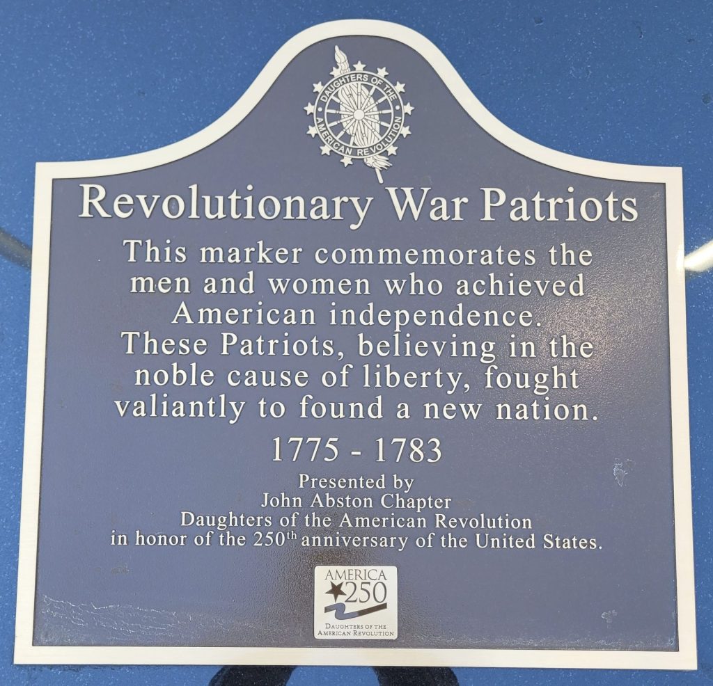 REVOLUTIONARY WAR PATRITOS MEMORIAL MARKER MCKINNEY