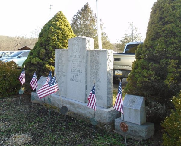 RICE TOWNSHIP HONOR ROLL WORLD WAR II MEMORIAL