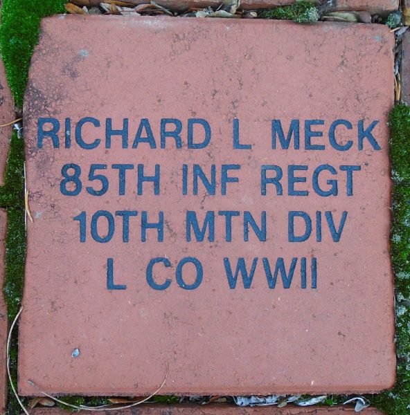 RICHARD L MECK WAR MEMORIAL PAVER