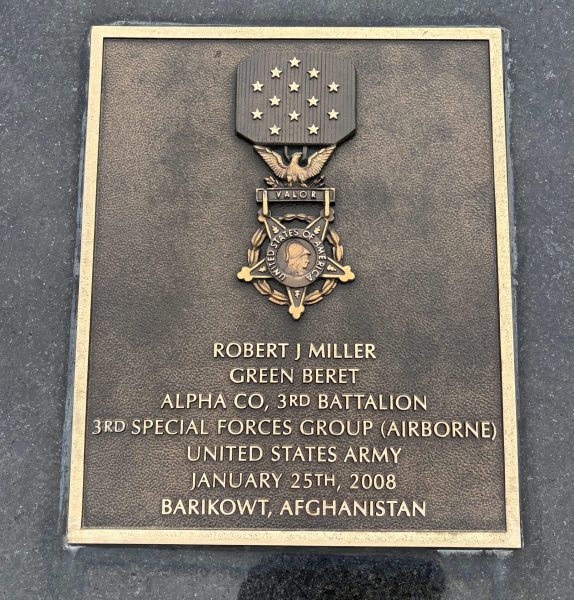 ROBERT J MILLER MEDAL OF HONOR MEMORIAL PLAQUE