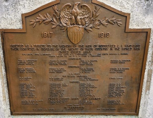 ROOSEVELT, L.I. WORLD WAR MEMORIAL PLAQUE