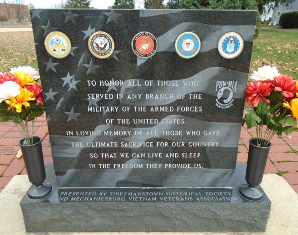 SHIREMANSTOWN HISTORICAL SOCIETY AND MECHANICSBURG VIETNAM VETERANS ASSOCIATION VETERANS MEMORIAL