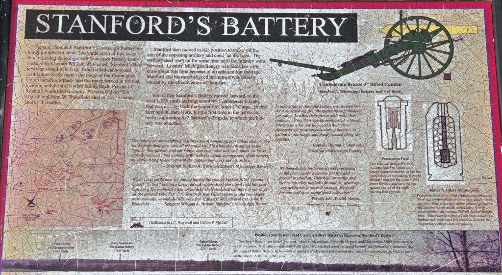 STANFORD’S BATTERY WAR MEMORIAL PLAQUE