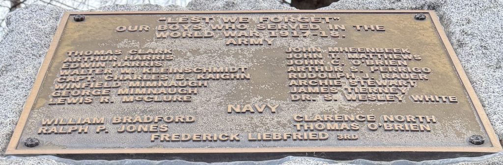 STRATFORD WORLD WAR MEMORIAL PLAQUE